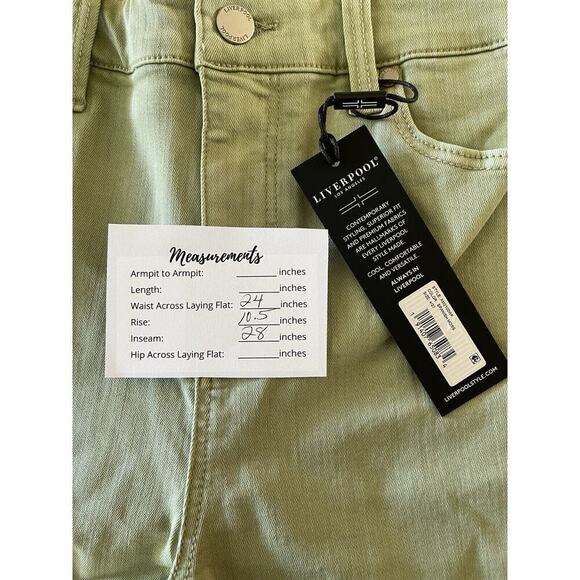 Liverpool High-Rise Skinny Jeans Size 4/27 Spanish Moss Green Colored‎ Denim NWT - Picture 3 of 4